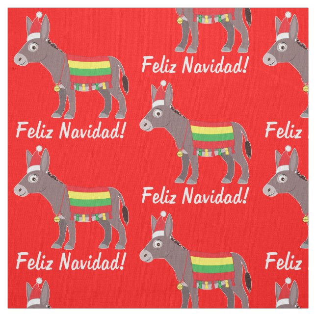 Tecido Feliz Navidad! Burro Vestido para Férias (Modelo)