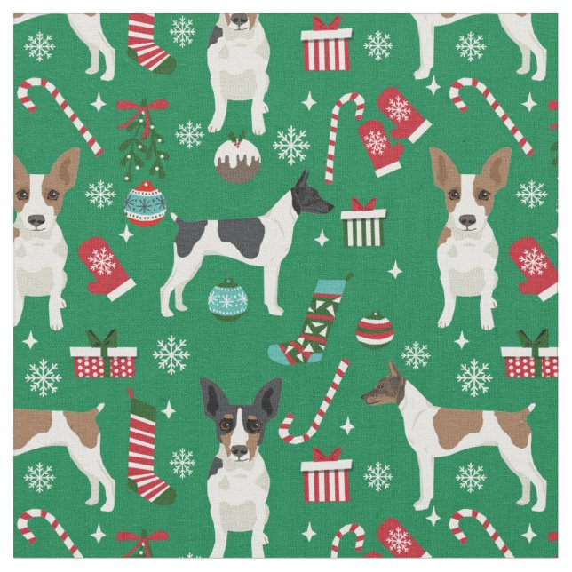 Tecido feriado de natal de cão aterrador (Detalhe)