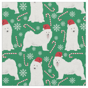 Tecido Feriado de Natal de cão com Samoia