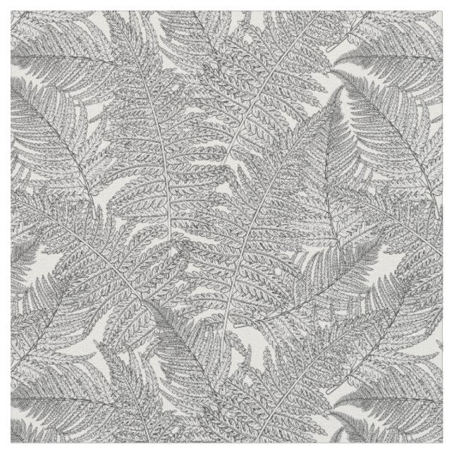 Tecido Fern em preto e branco (Detalhe)
