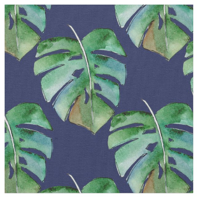 Tecido Ferns da selva em azul (Detalhe)