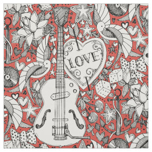 Tecido fiesta rockabilly doodle