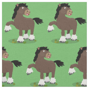 Tecido Figura de desenho animado de corte Clydesdale
