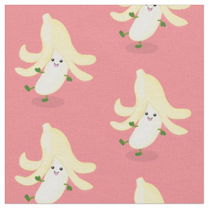 Tecido Figura de desenho animado roxo de banana kawaii