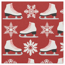 Figura skates vermelha e Natal dos flocos de neve