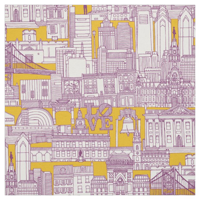 Tecido Filadélfia toile roxo amarelo (Modelo)