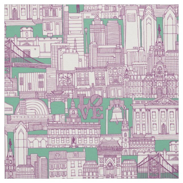 Tecido Filadélfia toile roxo hortelã (Modelo)