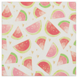 Tecido Filas de Watermelon de Verão e Dourado padrão card