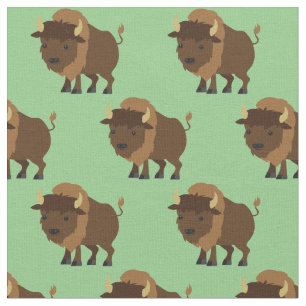 Tecido Filhos de Cartoon Bison de Bisonte