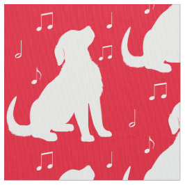 Tecido Filhote de cachorro do golden retriever com notas