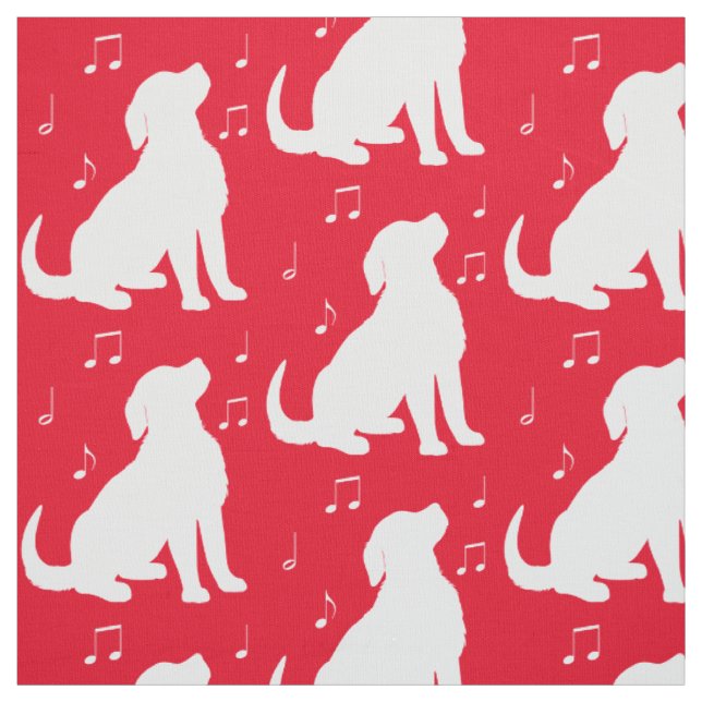 Tecido Filhote de cachorro do golden retriever com notas (Modelo)