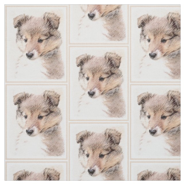 Tecido Filhote de cachorro do Sheepdog de Shetland que (Modelo)