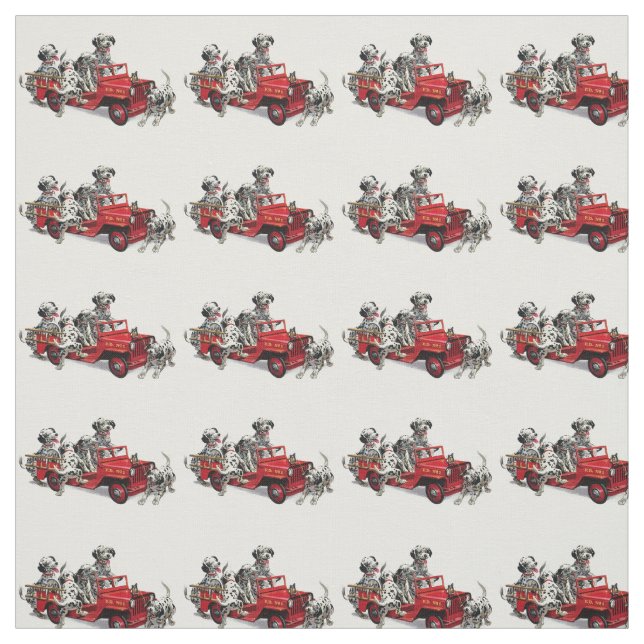 Tecido Filhotes de cachorro Dalmatian com carro de (Modelo)