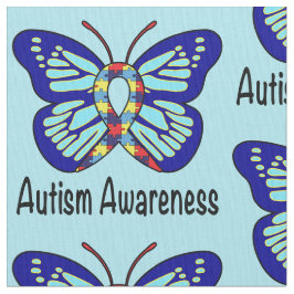 Tecido Fita da consciência da borboleta do autismo