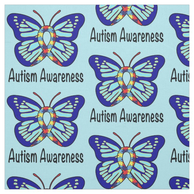 Tecido Fita da consciência da borboleta do autismo (Modelo)