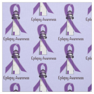 Tecido Fita da consciência da epilepsia com o farol da
