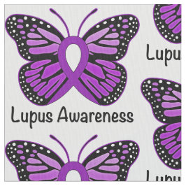 Tecido Fita da consciência do lúpus com borboleta