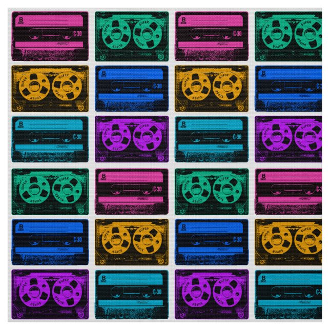Tecido Fitas de Cassete Coloridas Retroativas (Modelo)