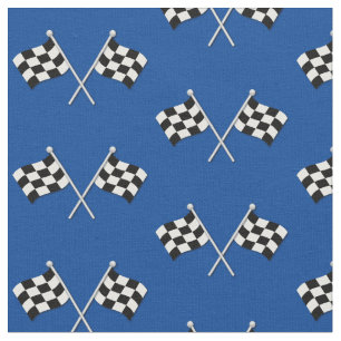 Tecido Flags de corrida azuis