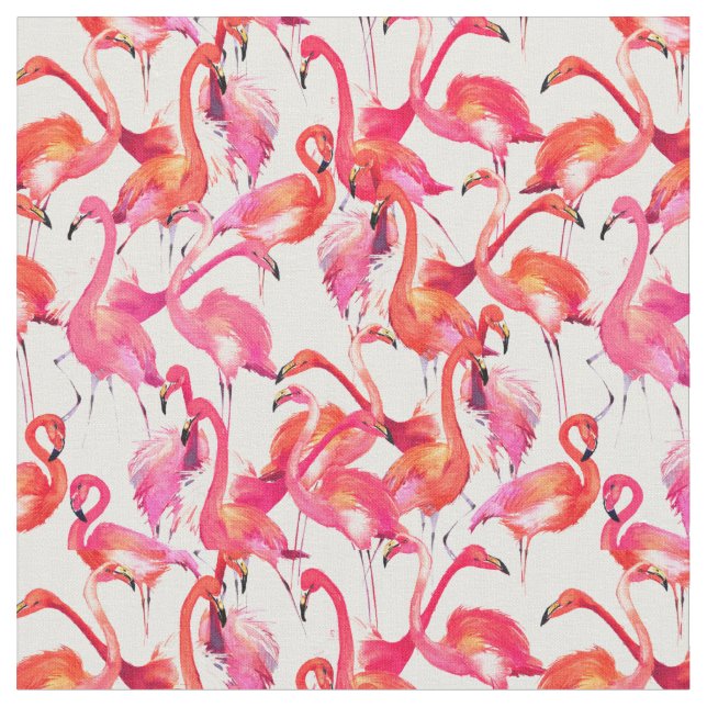 Tecido Flamingo da aguarela nas aguarelas (Detalhe)