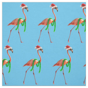 Tecido Flamingo de Natal na Praia