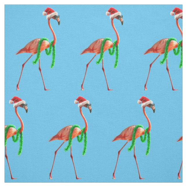 Tecido Flamingo de Natal na Praia (Modelo)