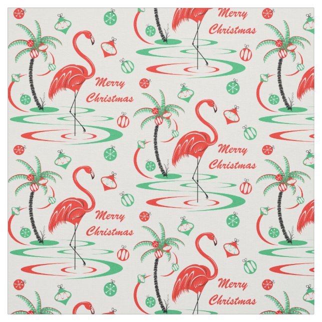 Tecido Flamingo de Natal Vermelho (Modelo)