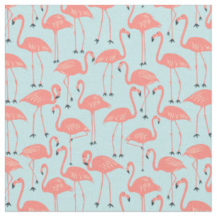 Tecido Flamingo Desenhado à Mão   Costura e Patchwork Tro