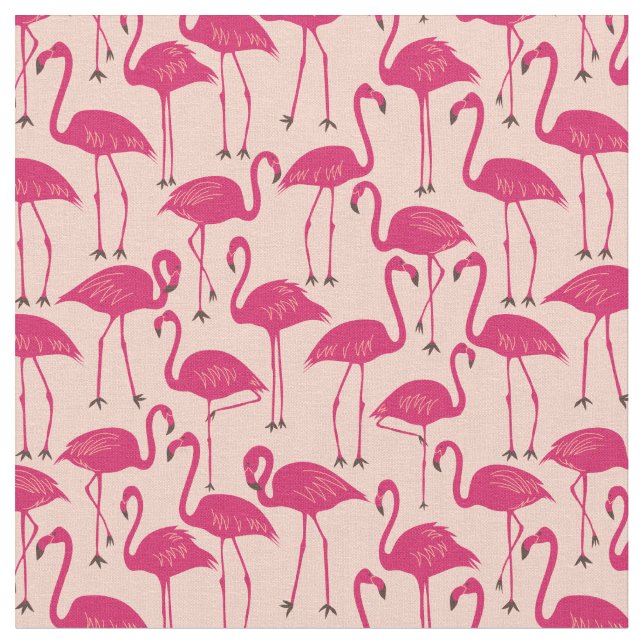 Tecido Flamingo Desenhado à Mão | Costura e Patchwork Tro (Detalhe)