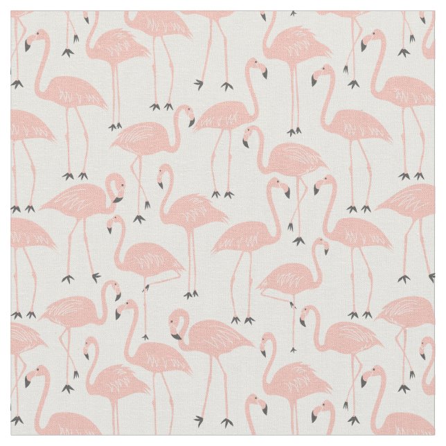Tecido Flamingo Desenhado à Mão | Costura e Patchwork Tro (Detalhe)