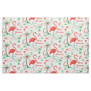 Tecido Flamingo Feliz Natal Vermelho Grande