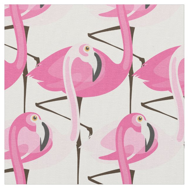Tecido Flamingos Cor-de-Rosa (Detalhe)