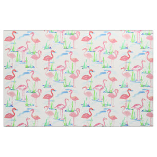 Tecido Flamingos Rosa Aquarela
