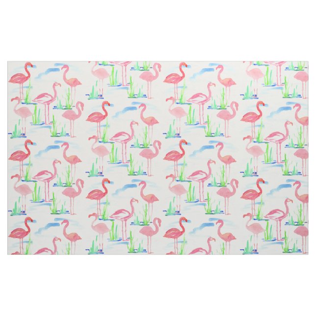 Tecido Flamingos Rosa Watercolor (Fat Quarter)
