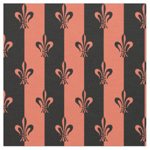 Tecido Fleur de Lic Stripes em Preto e Vermelho