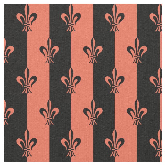Tecido Fleur de Lic Stripes em Preto e Vermelho (Detalhe)