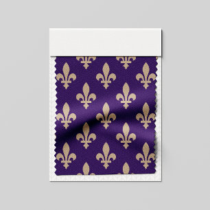 Tecido Fleur de Lis Pattern, Royal French Cream on Purple
