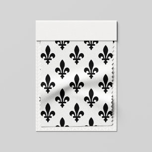Tecido Fleur de Lis Pattern, Royal French, preto em branc