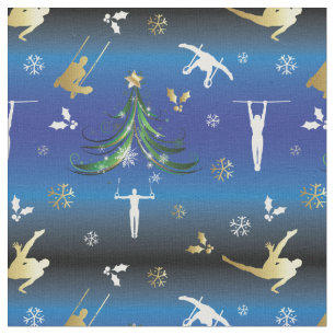 Tecido Floco de Neve de Árvore de Natal da ginástica masc