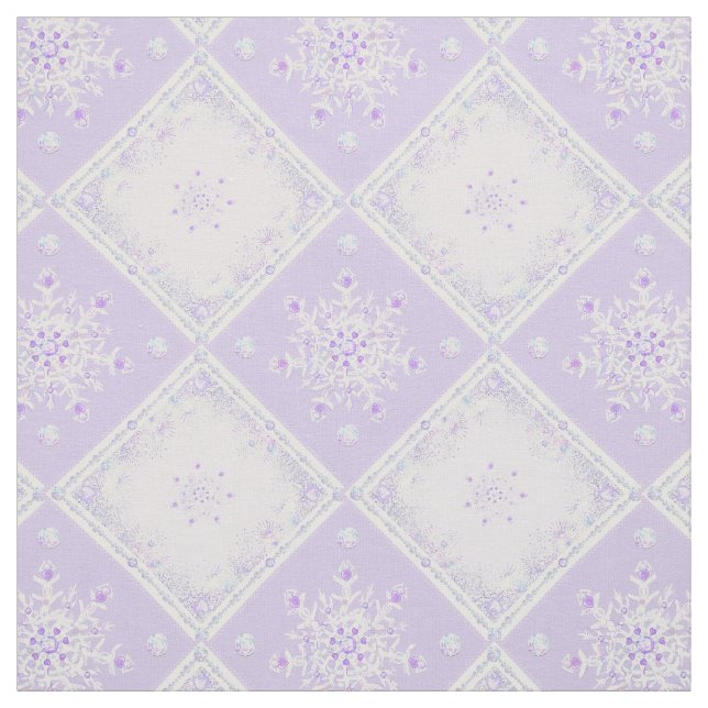 Tecido floco de neve roxo leve e coração brilhando (Modelo)