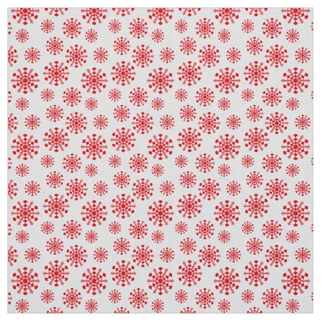 Tecido Floco de neve vermelho em branco com escamas de pe (Modelo)