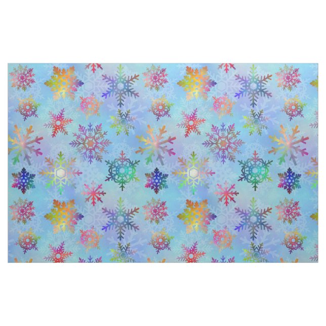 Tecido Flocos de neve coloridos Natal Bonito (Fat Quarter)