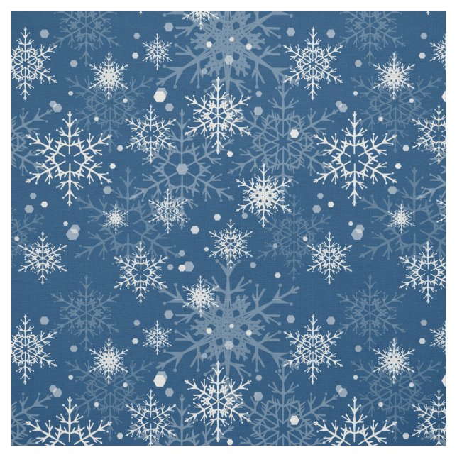Tecido Flocos de neve com manchas brancas (Modelo)