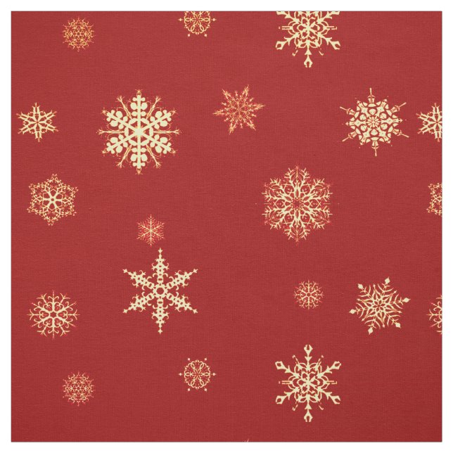 Tecido Flocos de neve em vermelho (Modelo)