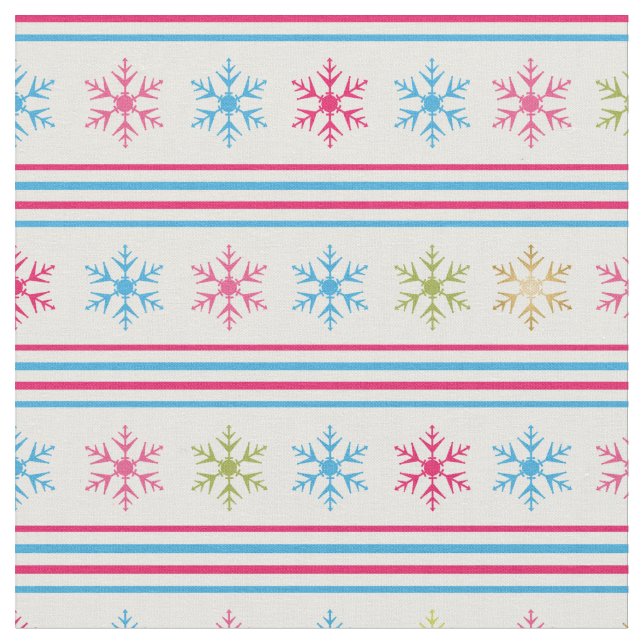 Tecido Flocos de neve multicoloridos (Detalhe)