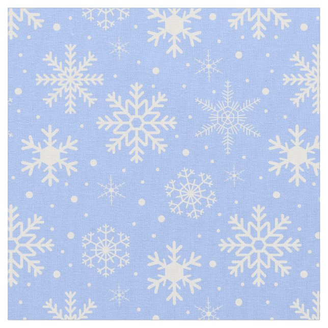 Tecido Flocos de neve no azul-gelo (Detalhe)