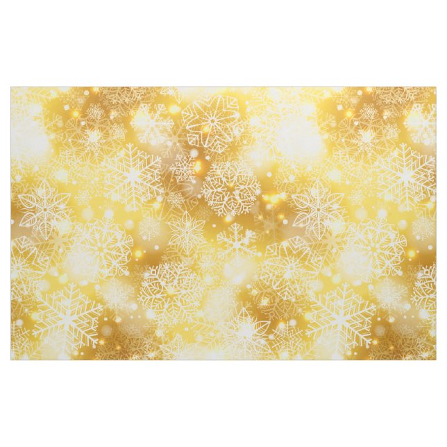Tecido Flocos de neve no ouro (Fat Quarter)
