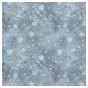 Tecido Flocos de neve numa janela de vidro congelado