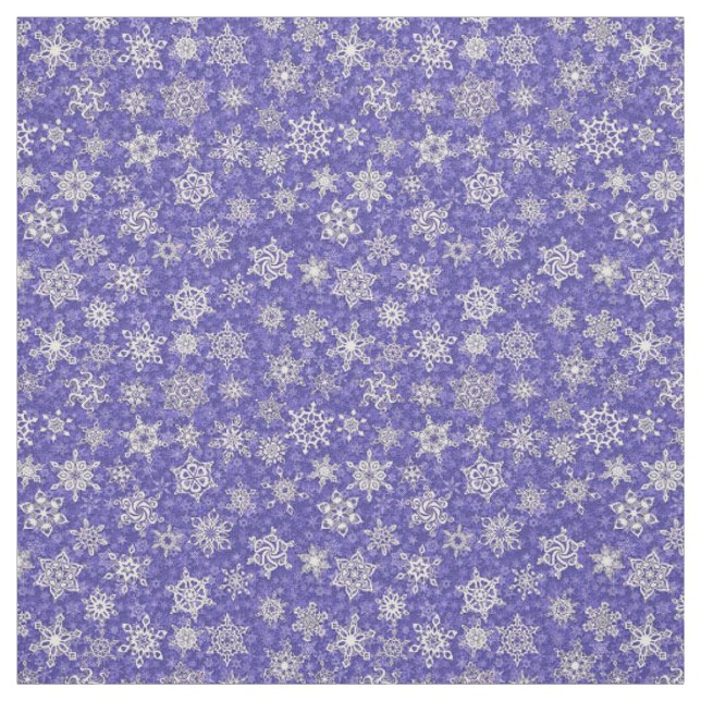 Tecido flocos de neve sobre fundo de neve violeta lilás (Modelo)