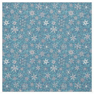 Tecido flocos de neve sobre o fundo azul-de-neve do mar a